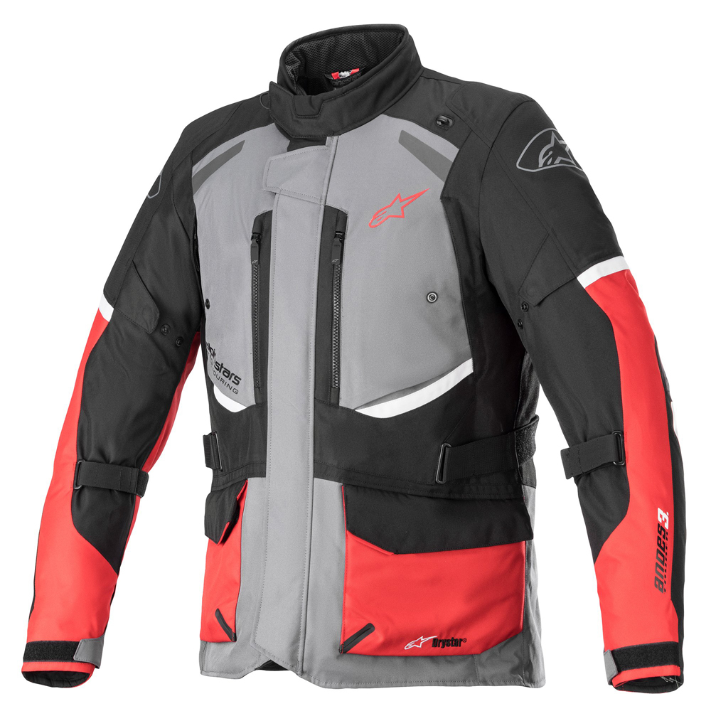Alpinestars andes v3 drystar jkt dark grey blk bright red