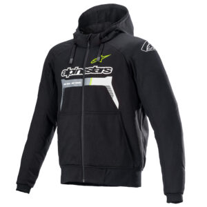 Alpinestars chrome ignition hoodie black yellow fluo