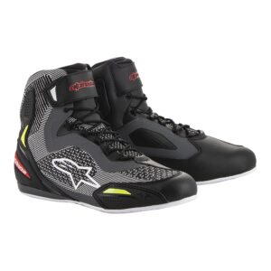Alpinestars faster 3 rideknit shoes black red yell fluo