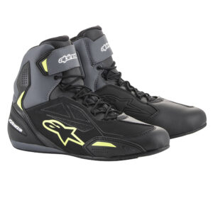Alpinestars faster 3 drystar shoes black grey yellow fluo