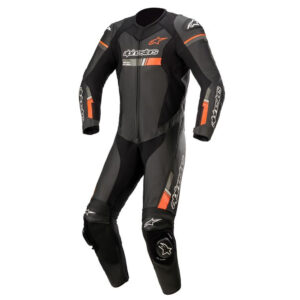 Alpinestars gp force chaser leather suit 1 pc black red fluo