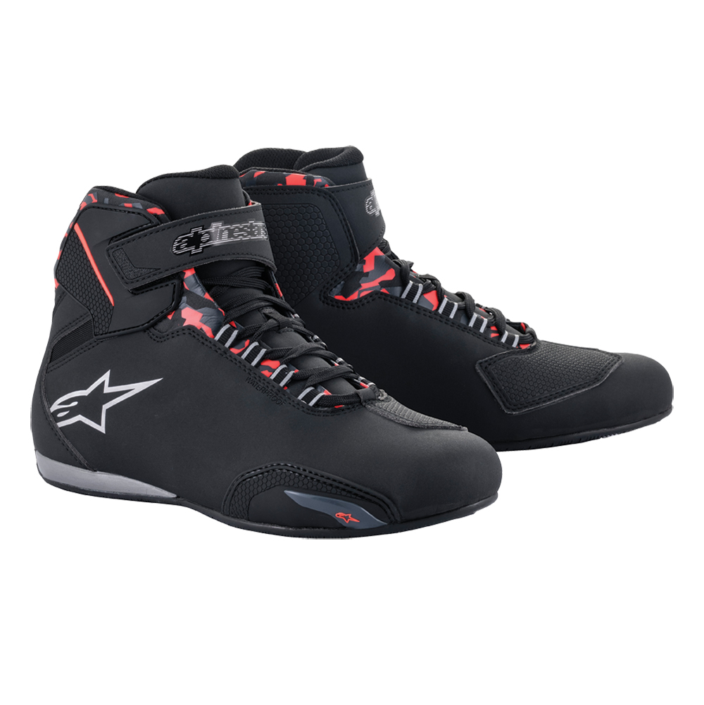 Alpinestars sektor wp shoe blk dark grey red fluo