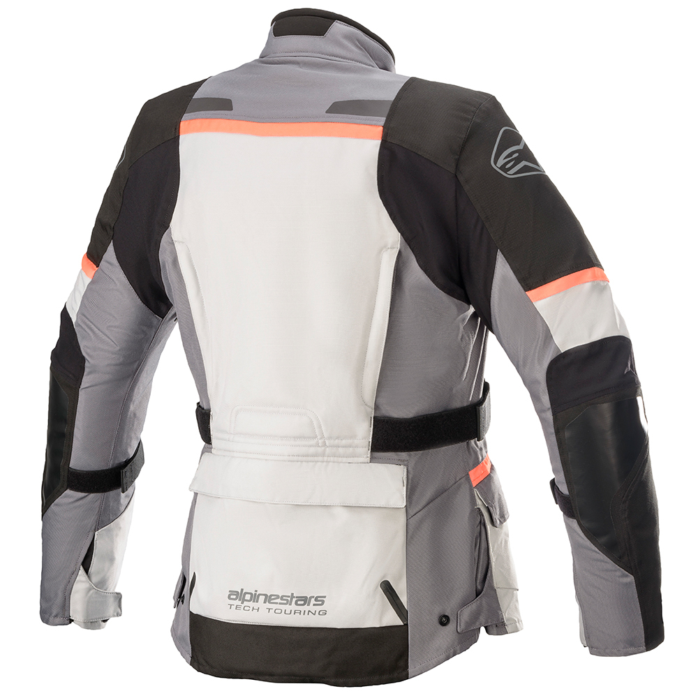 Alpinestars stella andes v3 drystar jacket ice grey dk grey black coral rear
