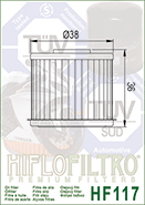 Hf117 hiflo oil filter