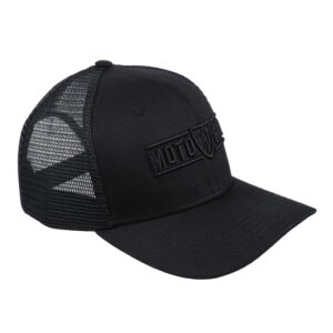 Motogirl black logo mesh cap
